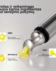 MEDIPEEL Retinal NMN Bounce Shot Eye Cream – stangrinamasis paakių kremas su vibruojančiu aplikatoriumi