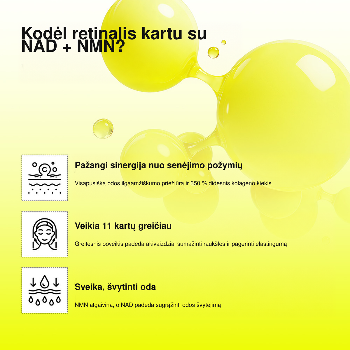 MEDIPEEL Retinal NMN Bounce Shot Eye Cream – stangrinamasis paakių kremas su vibruojančiu aplikatoriumi