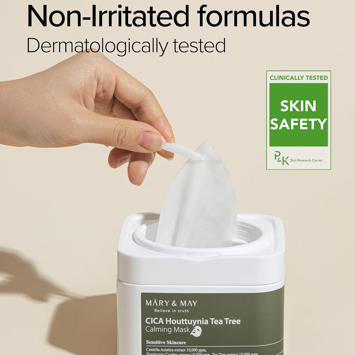 MARY&amp;MAY CICA Houttuynia Tea Tree Calming Mask – raminančios lakštinės veido kaukės (30 vnt)