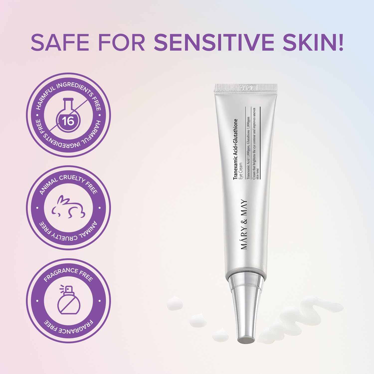 MARY&amp;MAY Tranexamic Acid + Glutathione Eye Cream Special Set – šviesinantis paakių kremų rinkinys (1+2 vnt)