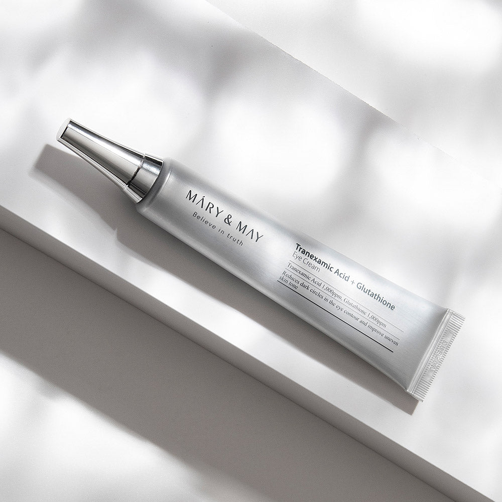 MARY&amp;MAY Tranexamic Acid + Glutathione Eye Cream Special Set – šviesinantis paakių kremų rinkinys (1+2 vnt)