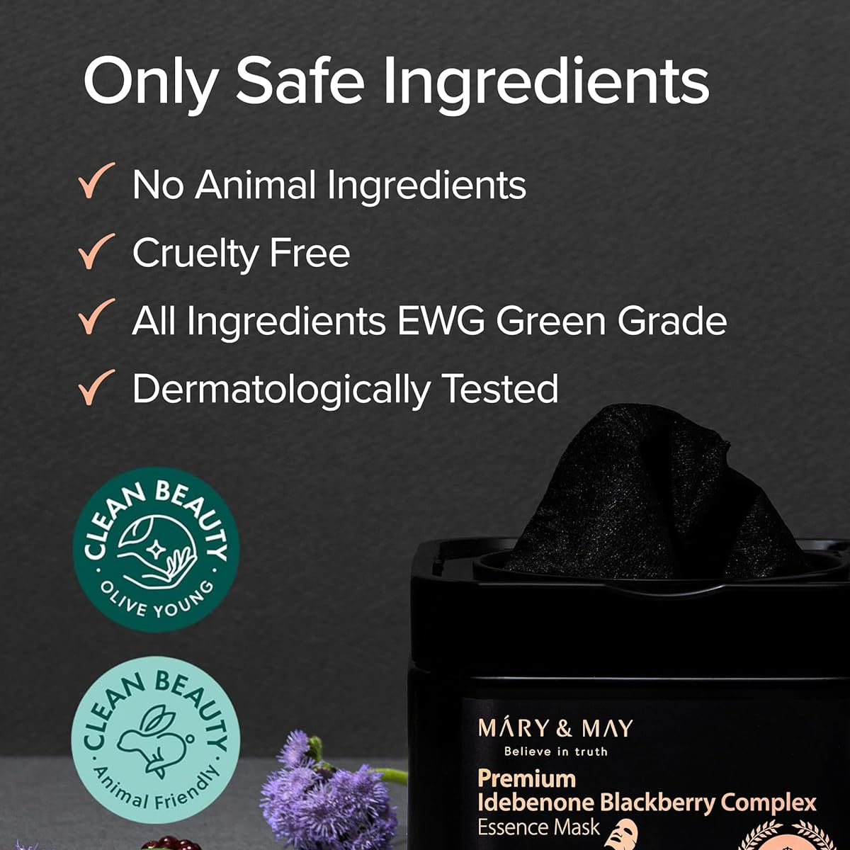 MARY&amp;MAY Premium Idebenone Essence Mask – jauninančios lakštinės veido kaukės (30 vnt)