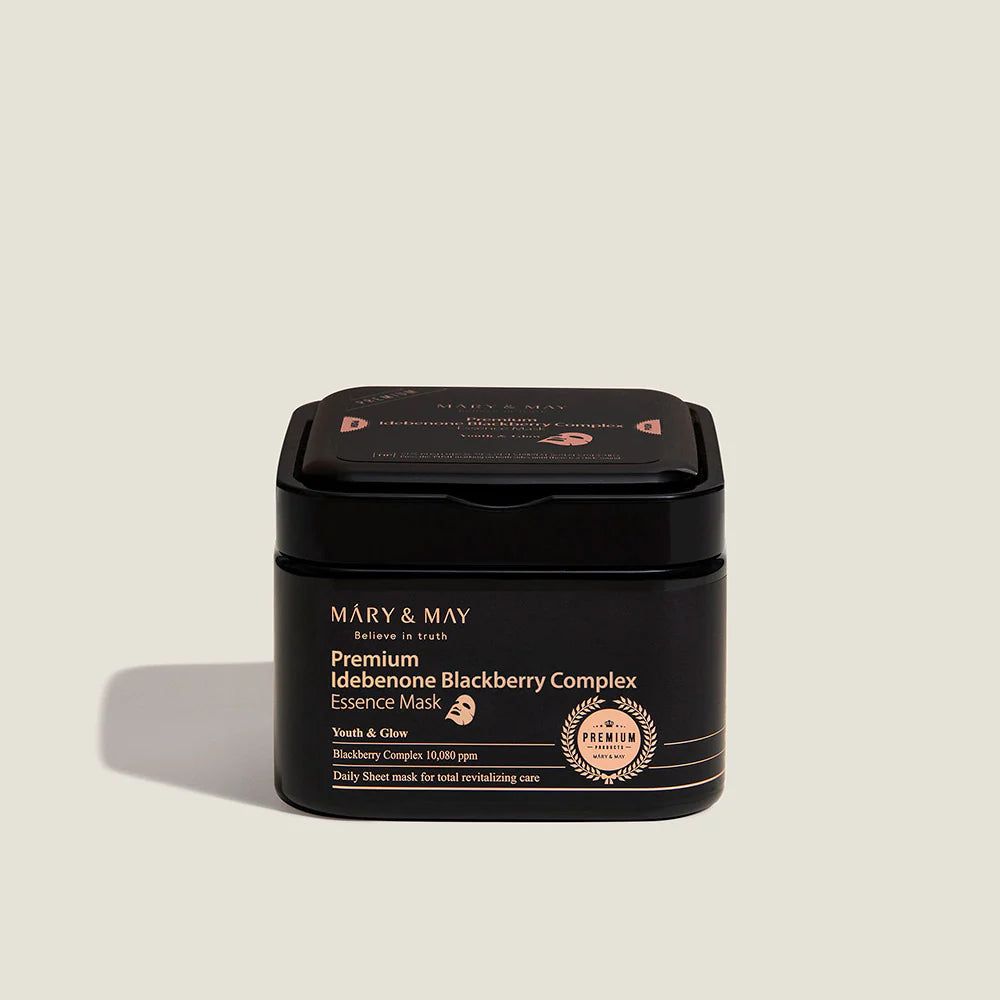 MARY&amp;MAY Premium Idebenone Essence Mask – jauninančios lakštinės veido kaukės (30 vnt)