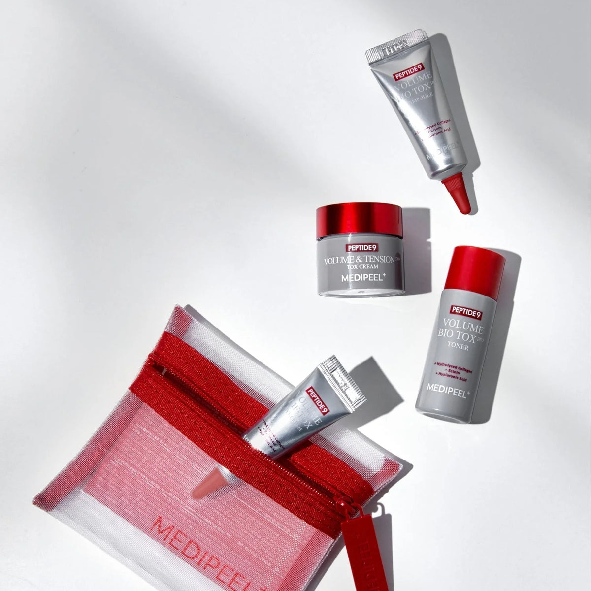 MEDIPEEL Peptide 9 Volume Bio Tox Trial Kit – stangrinantis mini veido priežiūros rinkinys