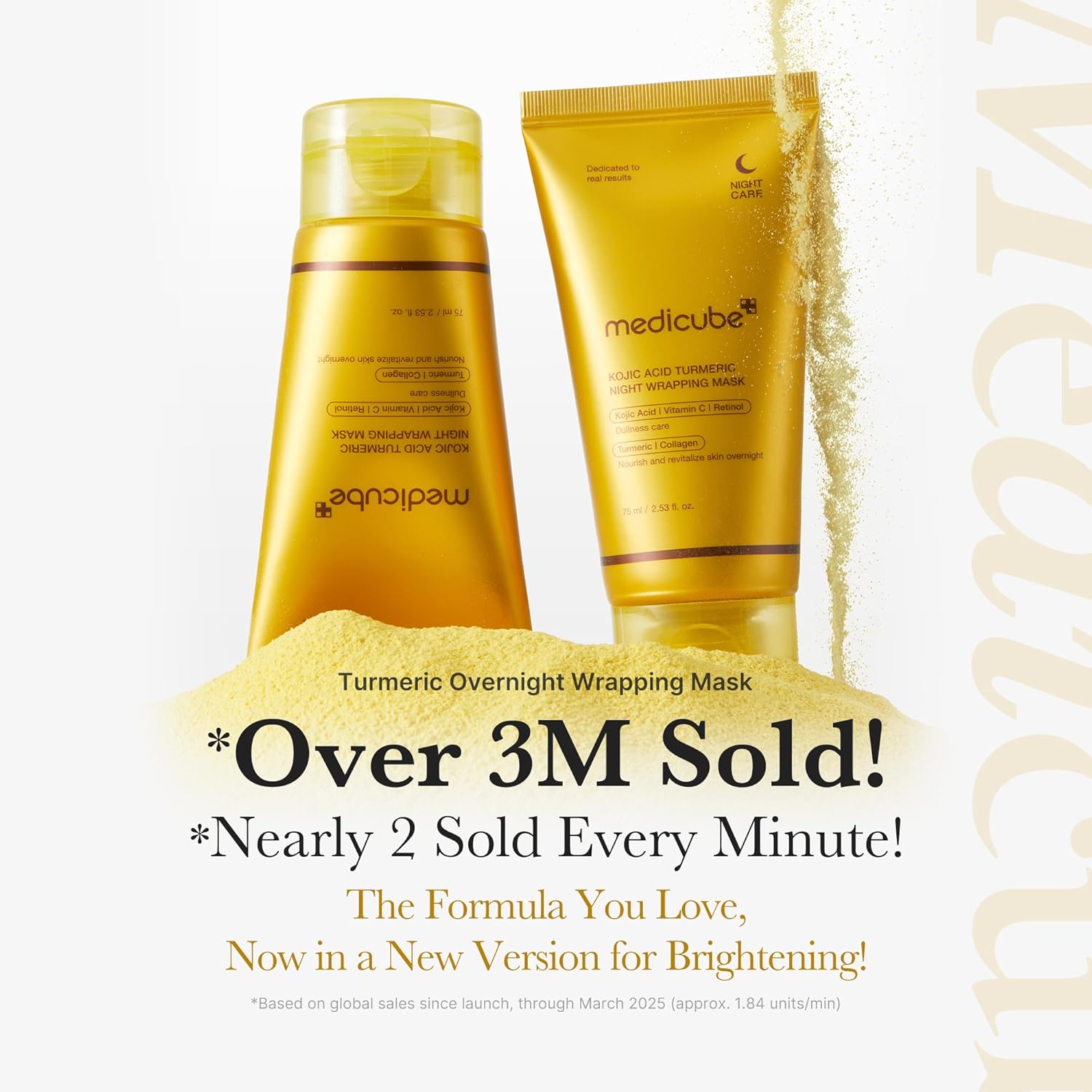 MEDICUBE Kojic Acid Turmeric Night Wrapping Mask – naktinė skaistinanti veido kaukė