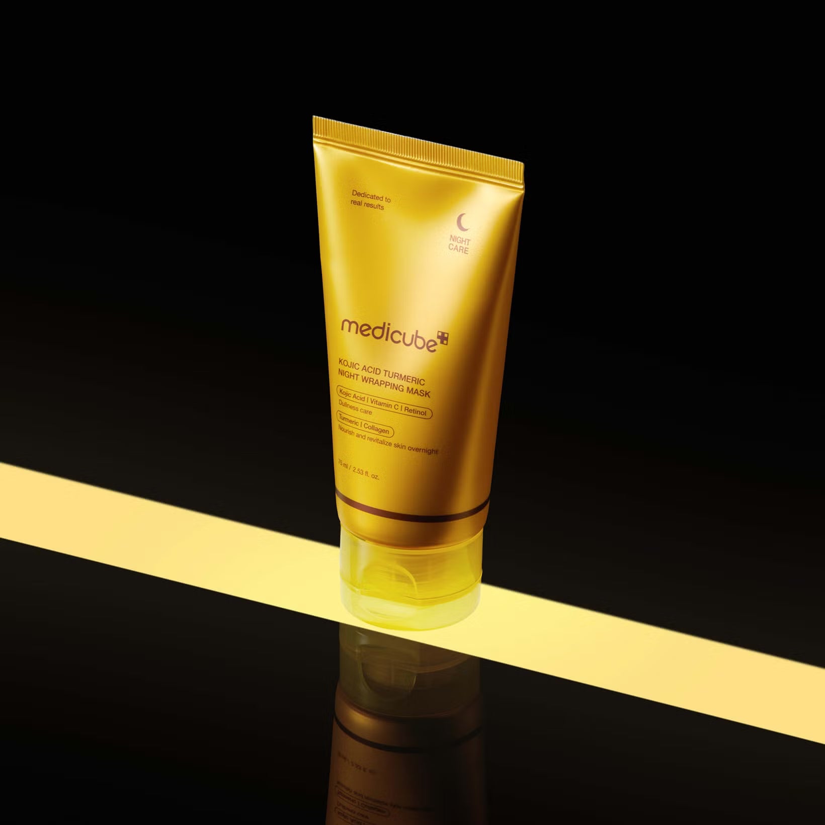 MEDICUBE Kojic Acid Turmeric Night Wrapping Mask – naktinė skaistinanti veido kaukė