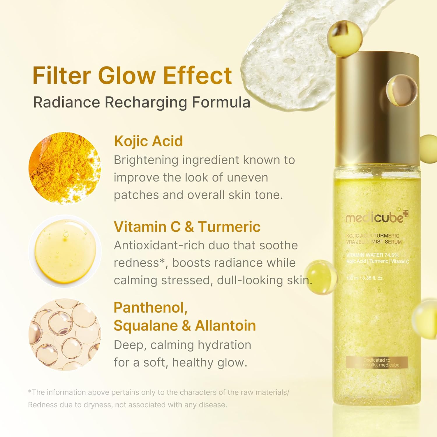 MEDICUBE Kojic Acid Turmeric Vita Jelly Mist Serum – skaistinanti seruminė veido dulksna