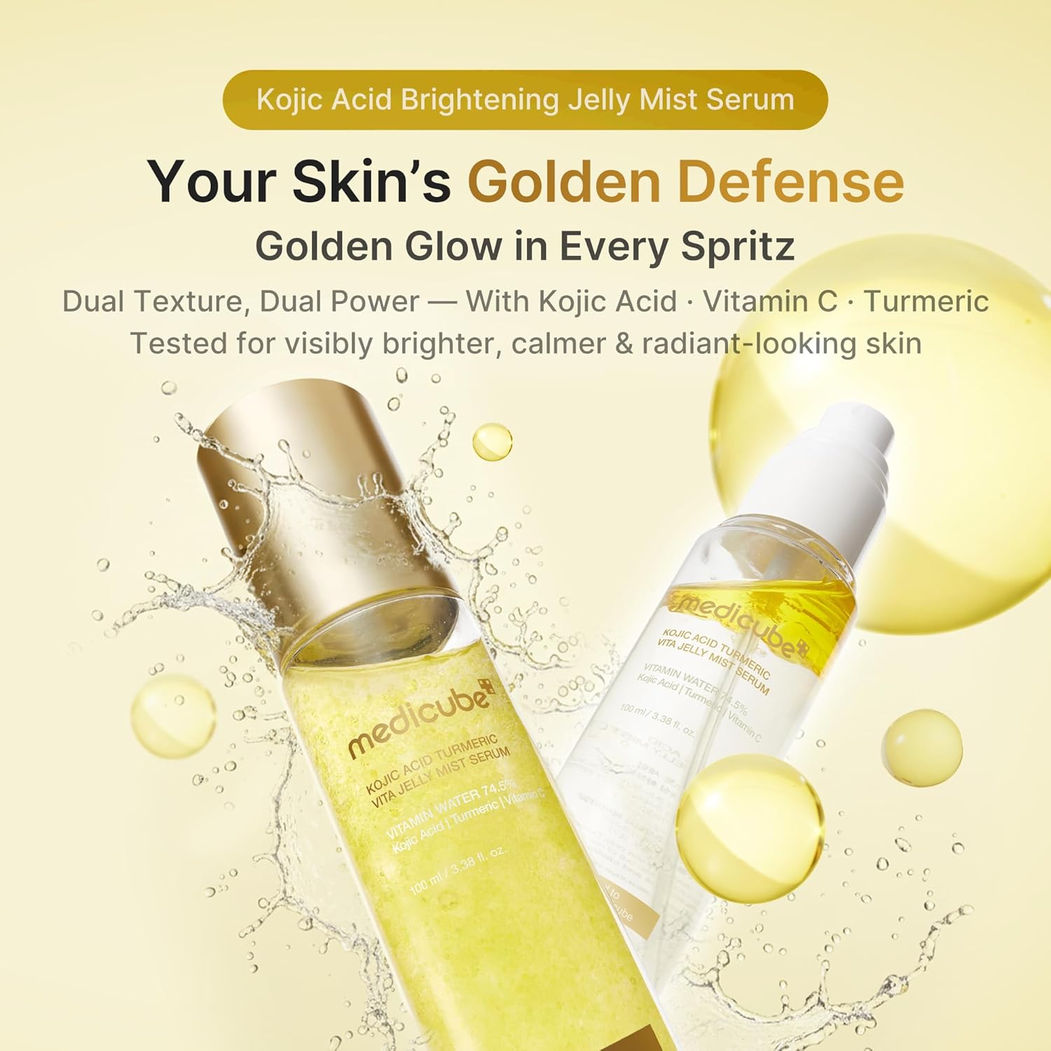 MEDICUBE Kojic Acid Turmeric Vita Jelly Mist Serum – skaistinanti seruminė veido dulksna