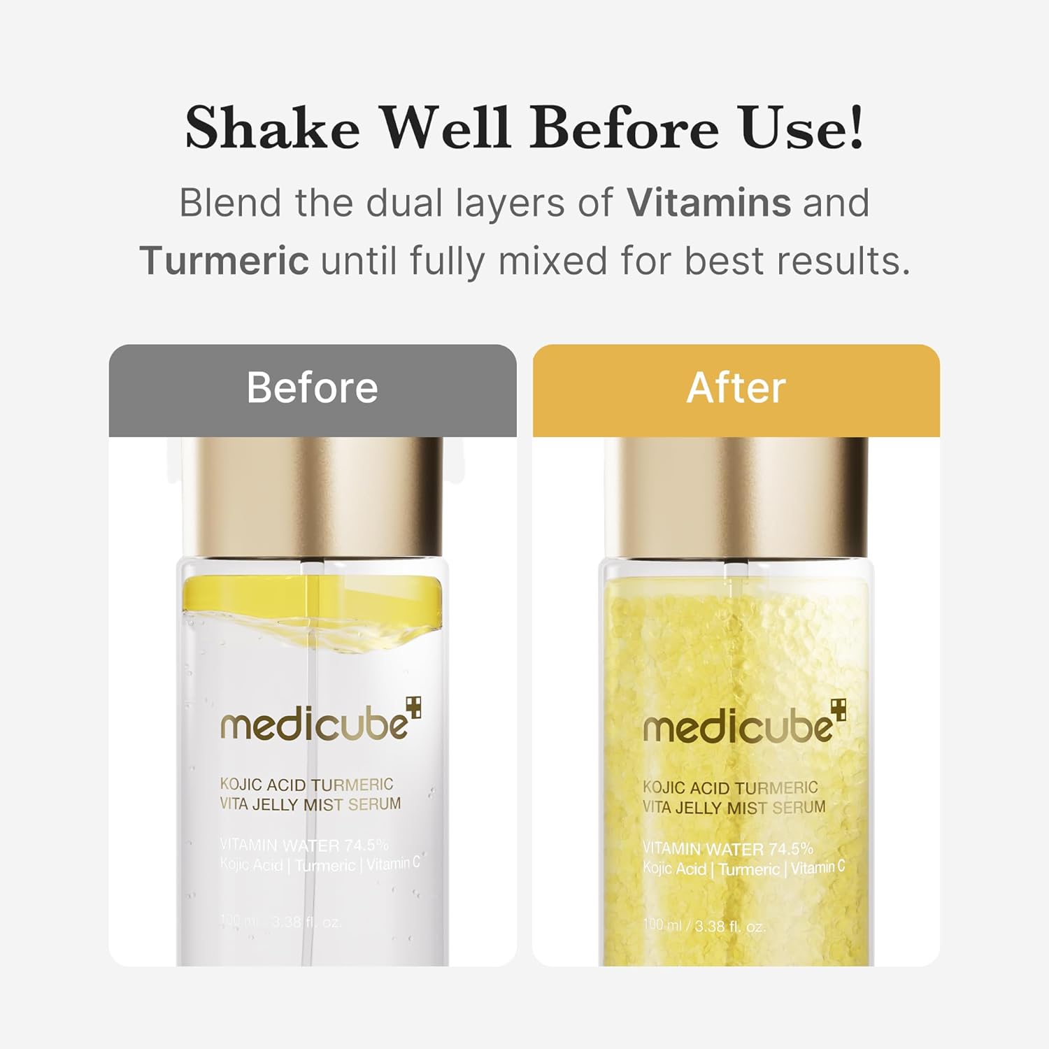 MEDICUBE Kojic Acid Turmeric Vita Jelly Mist Serum – skaistinanti seruminė veido dulksna