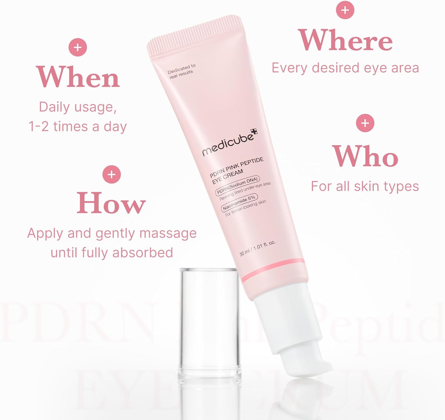 MEDICUBE PDRN Pink Peptide Eye Cream – stangrinantis paakių kremas