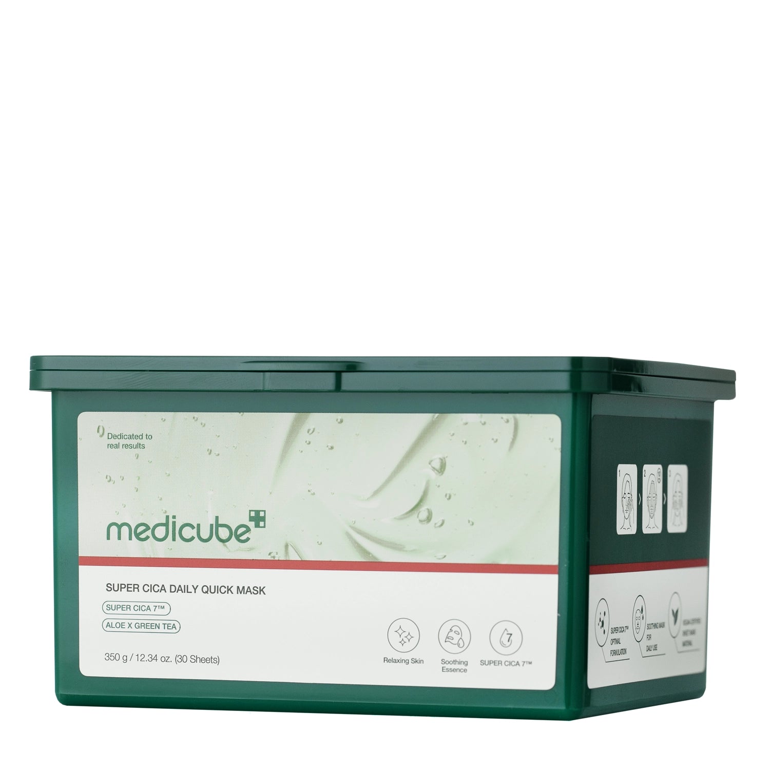 MEDICUBE Super Cica Daily Quick Mask – raminančios lakštinės kaukės kasdienai (30 vnt)