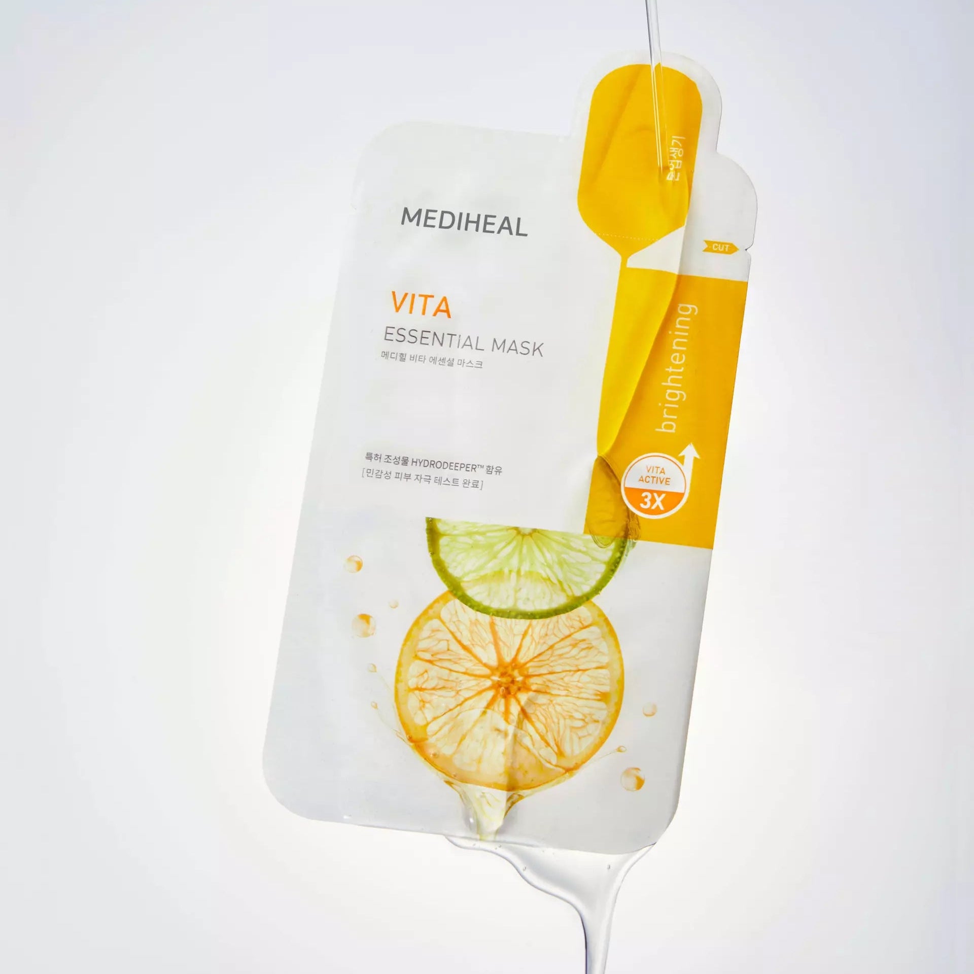 MEDIHEAL Essential Mask Vita – skaistinanti veido kaukė su vitaminų kompleksu