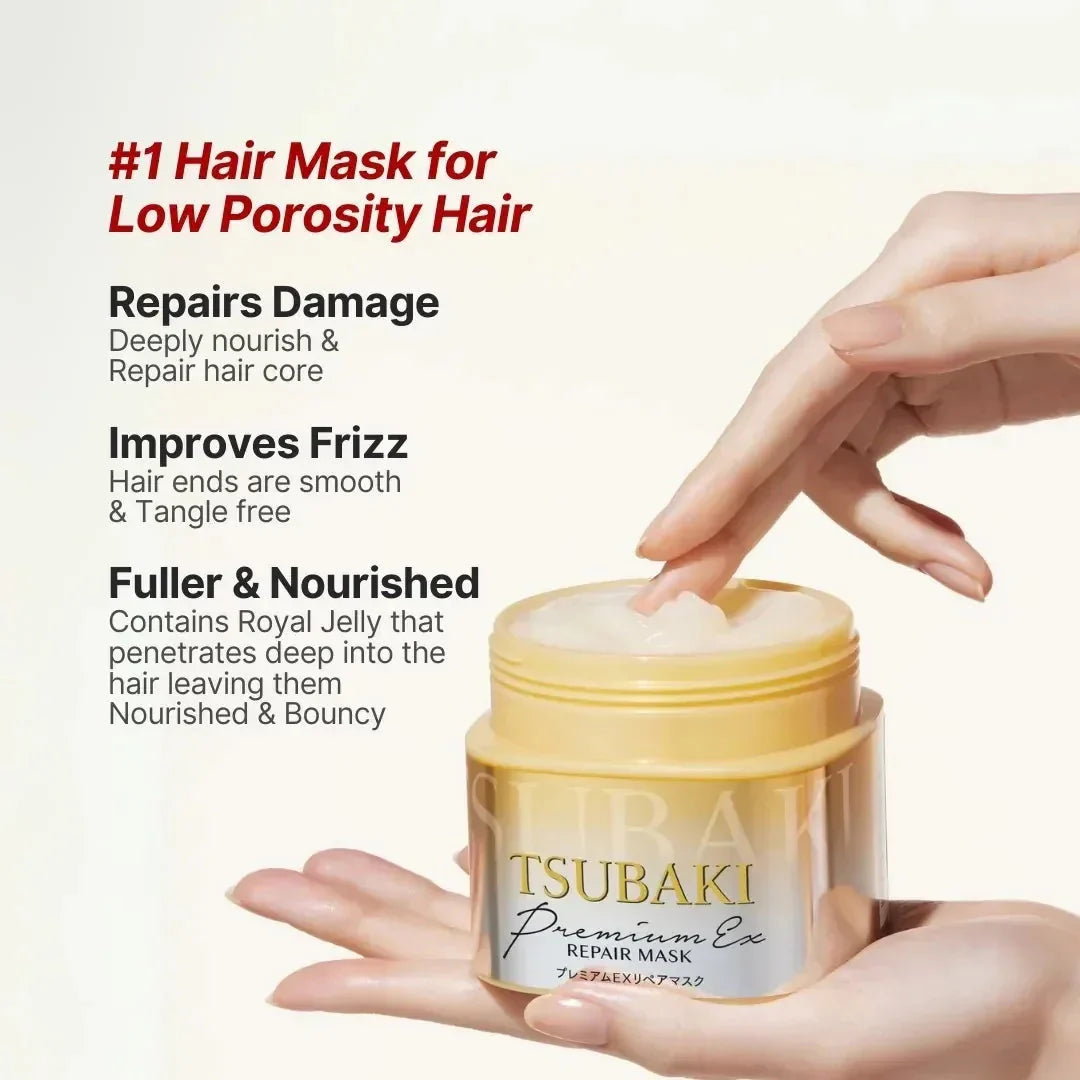 SHISEIDO TSUBAKI Premium EX Repair Mask – intensyviai atkurianti plaukų kaukė