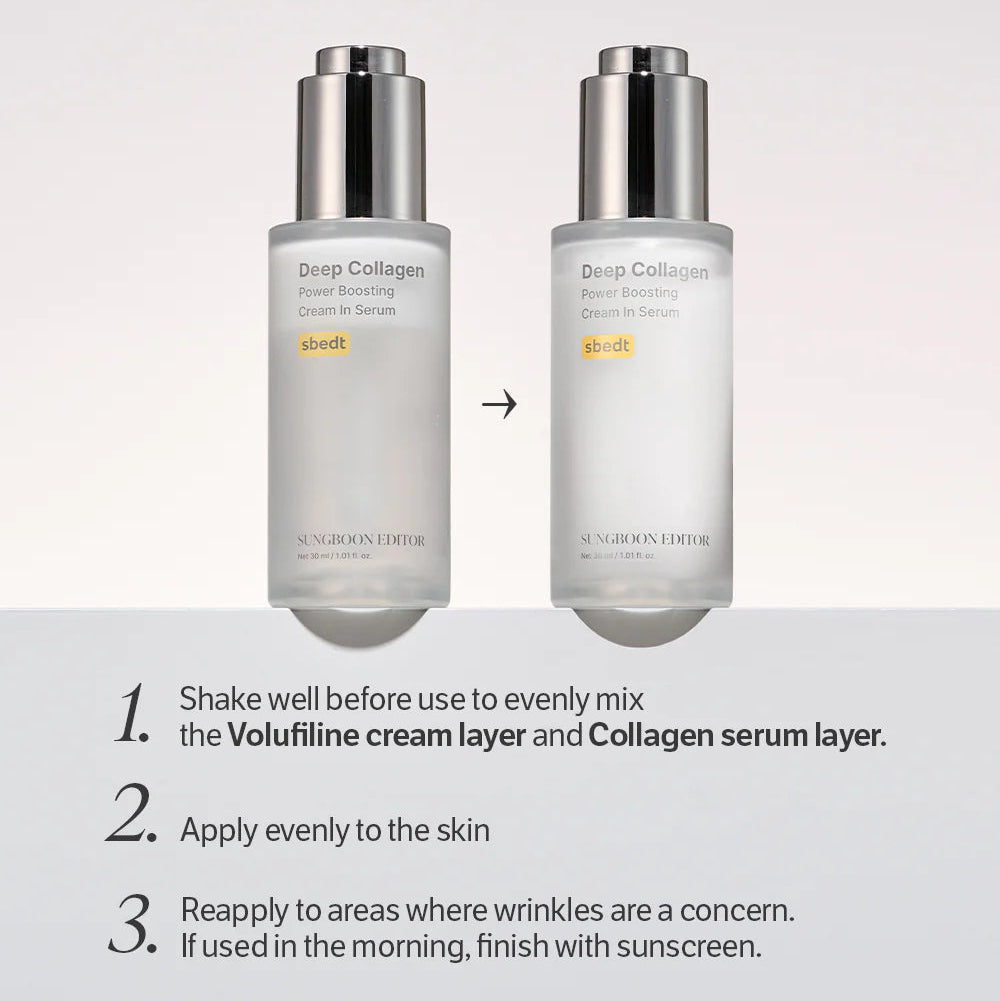 SUNGBOON EDITOR Deep Collagen Power Boosting Cream In Serum – stiprinamasis veido serumas-kremas