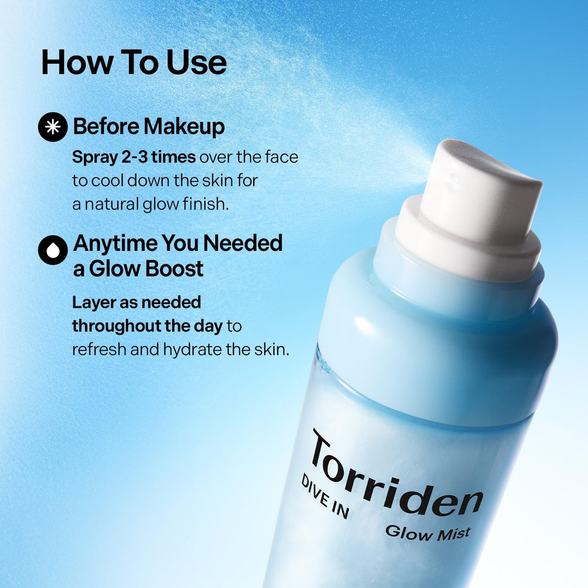 TORRIDEN DIVE-IN Low Molecular Hyaluronic Acid Glow Mist – drėkinamoji veido dulksna