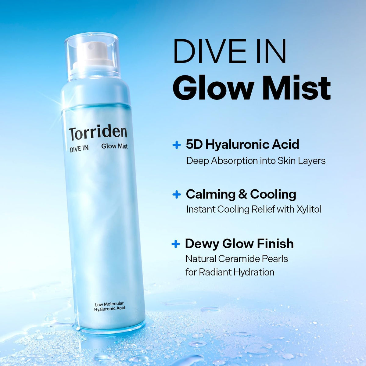 TORRIDEN DIVE-IN Low Molecular Hyaluronic Acid Glow Mist – drėkinamoji veido dulksna