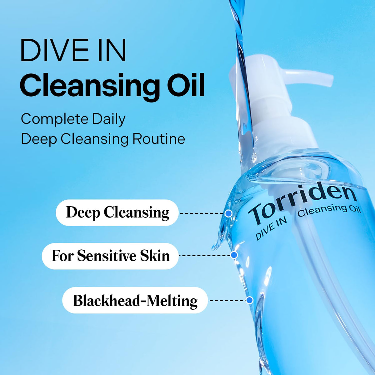 TORRIDEN DIVE-IN Low Molecule Hyaluronic Acid Cleansing Oil – valomasis veido aliejus su hialurono rūgštimi