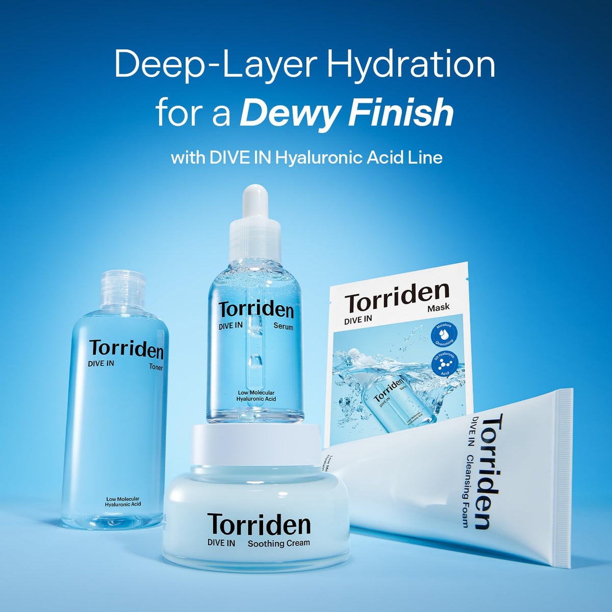 TORRIDEN DIVE-IN Low Molecule Hyaluronic Acid Mask – drėkinamoji lakštinė veido kaukė