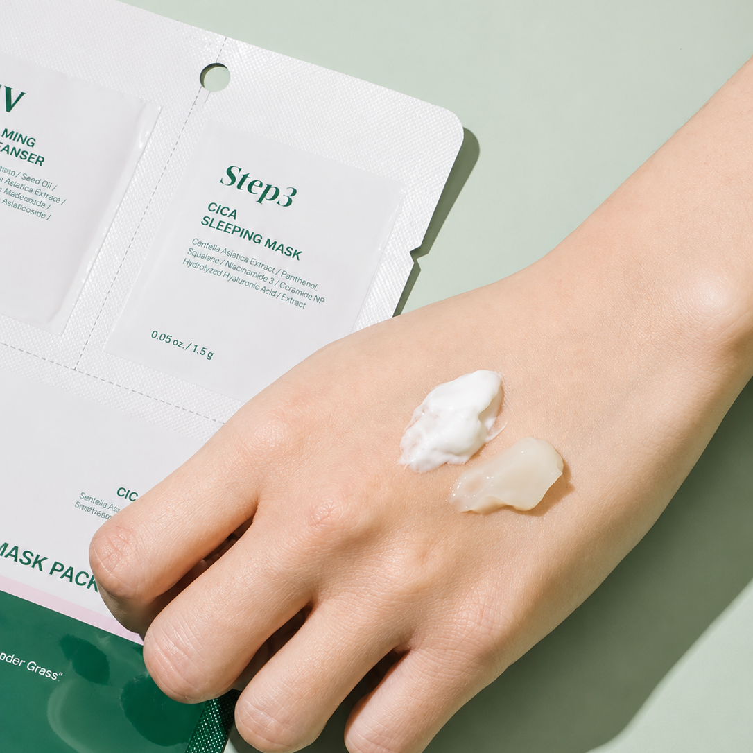 VT COSMETICS Cica Calming 3-Step Mask – 3 žingsnių raminamoji veido procedūra jautriai odai